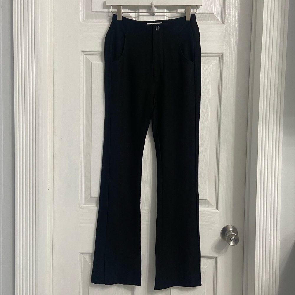 Momoshero High Waist Pants knit Black Flared Size Small